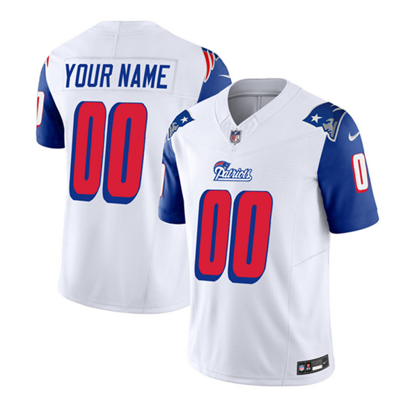 Men & Women & Youth New England Patriots Active Player Custom White Blue 2023 F.U.S.E. Throwback Limited Football Stitched Jersey->customized nfl jersey->Custom Jersey